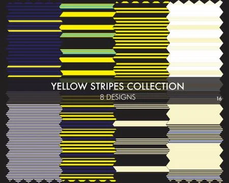 Yellow Stripe Seamless Pattern Collection Stockillustratie
