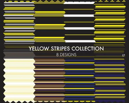Yellow Stripe Seamless Pattern Collection 스톡 일러스트