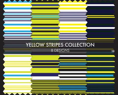 Yellow Stripe Seamless Pattern Collection Illustrazione stock