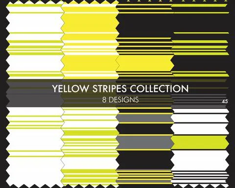 Yellow Stripe Seamless Pattern Collection Stockillustratie