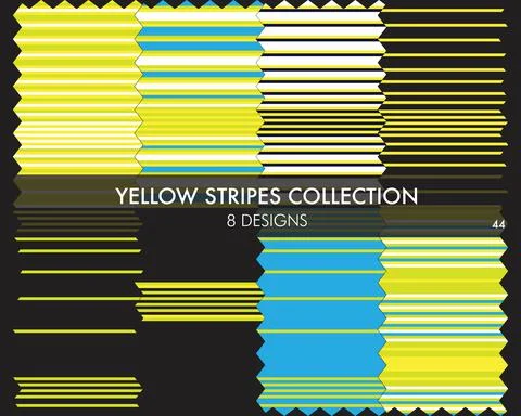 Yellow Stripe Seamless Pattern Collection Stock Illustration