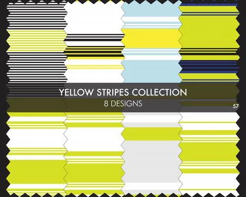Yellow Stripe Seamless Pattern Collection Stockillustratie