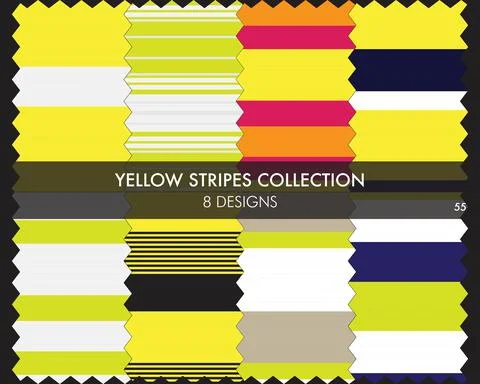 Yellow Stripe Seamless Pattern Collection Illustrazione stock
