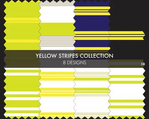 Yellow Stripe Seamless Pattern Collection Stock Illustration