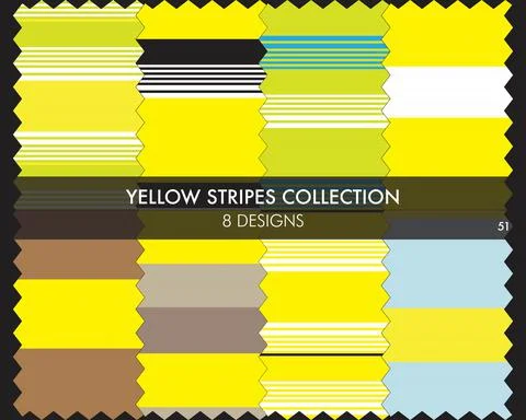 Yellow Stripe Seamless Pattern Collection 스톡 일러스트