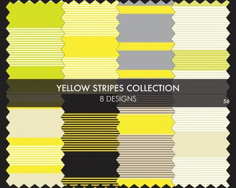 Yellow Stripe Seamless Pattern Collection Stock Illustration