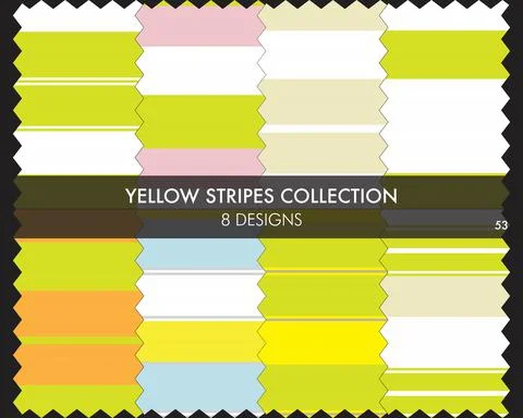 Yellow Stripe Seamless Pattern Collection 库存插图