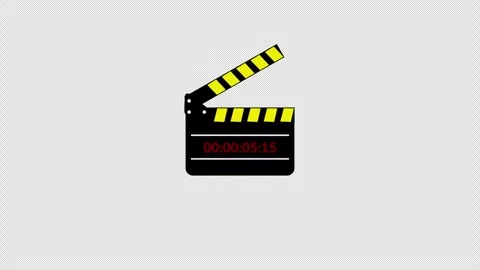 A yellow striped clapper board animation. Stock Footage 337079324
