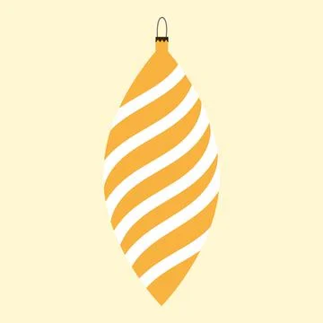 Yellow striped cone on beige background Stock Illustration