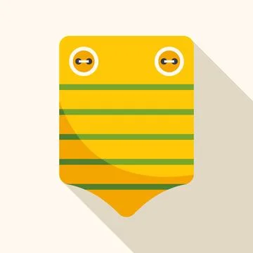 Yellow striped pocket flat icon vector design Stock Illustration