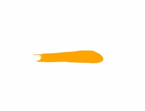 Yellow stroke brush isolated on white background for art design Stock Illustration