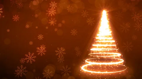 Yellow Strokes Christmas Tree Stock Footage 44754041