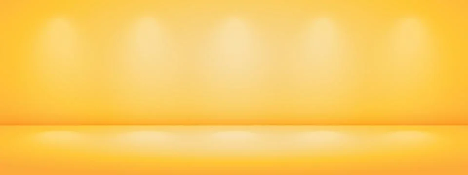 Yellow studio background with light shadow. Limbo bg for product presentati.. Illustrazione stock