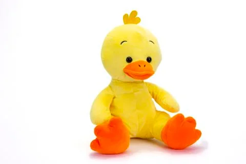 Yellow stuffed chick with shadow Stock Photos