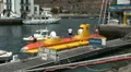 Yellow submarine adventure in fisherman village Puerto de Mogan HD Footage