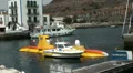 Yellow submarine adventure in fisherman village Puerto de Mogan HD Footage