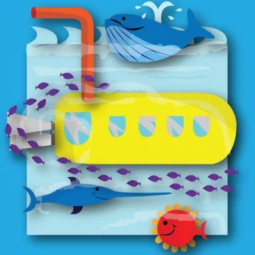 Yellow submarine Stock Illustration