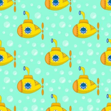 Yellow submarine pattern Illustrazione stock