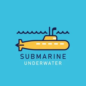 Yellow submarine with a periscope Stock Illustration