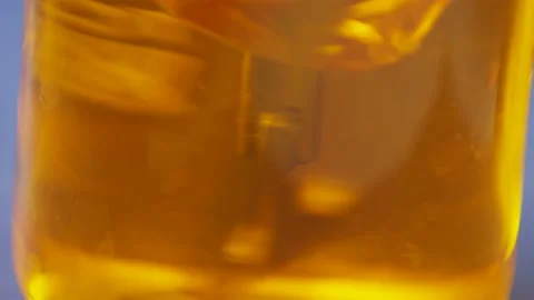 Yellow Substance Mixed by Turning Round Part Test 스톡 동영상 86205732