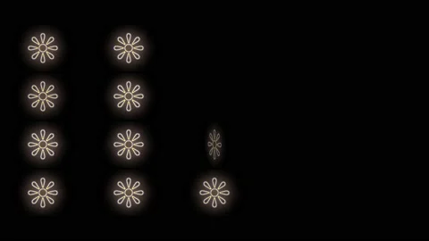 Yellow summer flowers pattern with neon light Stock Footage 209810028