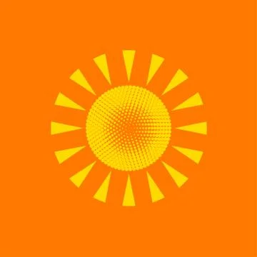 Yellow summer sun Stock Illustration