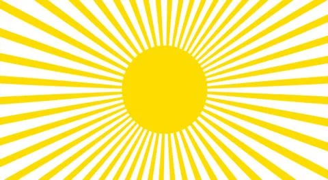 Yellow sun and rays illustration イラスト素材