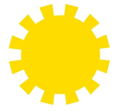 Yellow sun drawing Stock Illustration