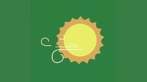 A yellow sun on green background and with in the middle green screen animated Stock Footage 335701248