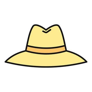 Yellow sun hat representing summer vacation and travel Stock Illustration