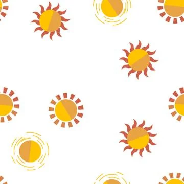 Yellow Sun Icon Seamless Pattern イラスト素材