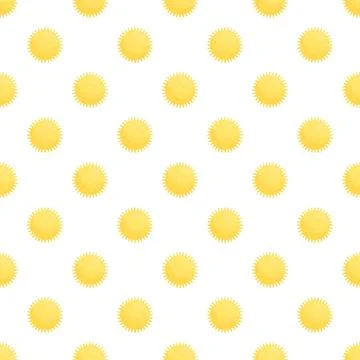 Yellow sun pattern repeating seamless background design Stock Illustration