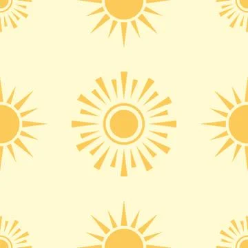 Yellow sun planet seamless pattern background star vector illustration Illustrazione stock