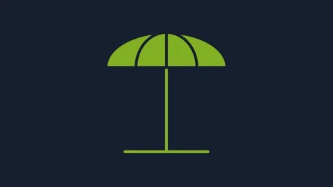 Yellow Sun protective umbrella for beach icon isolated on blue background. Large Stock Footage 232024728