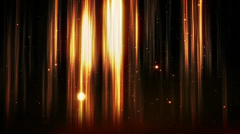 Yellow sun rays and flying particles with colorful light streaks Video stock 53248103