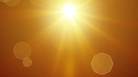 Yellow sun rays and lens flare loopable background Video stock 39545130
