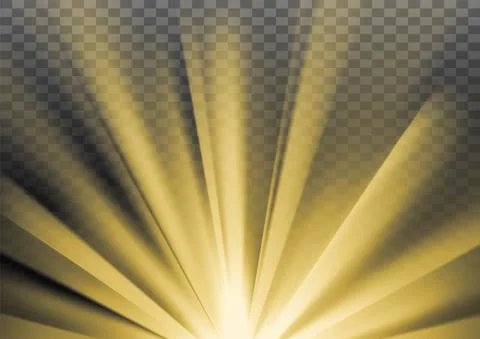 Yellow sun rays with warm orange flare Stock Illustration