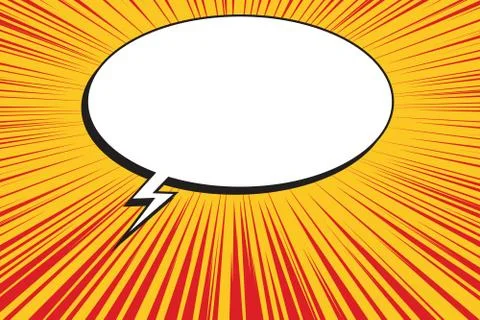 Yellow sun on a red background, Comic bubble 스톡 일러스트