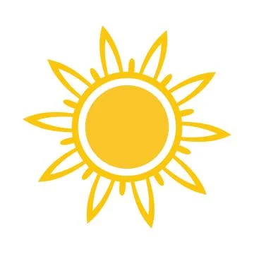 Yellow Sun Round Icon Stock Illustration
