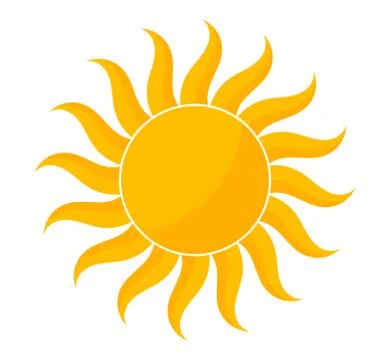 Yellow sun shape icon. Vector illustration. Stock Illustration