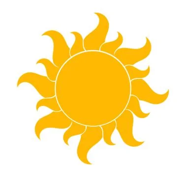 Yellow sun shape symbol. Vector illustration. Stock Illustration