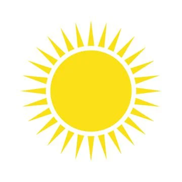 Yellow sun simple flat icon Stock Illustration