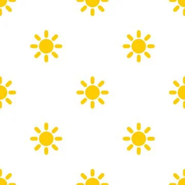 Yellow sun summer seamless pattern. Vector illustration. Stock Illustration