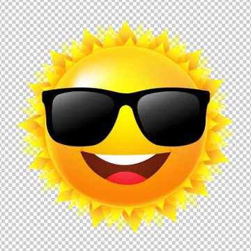 Yellow Sun With Sunglasses Stock Illustration