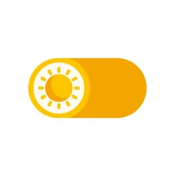 Yellow sun toggle switch turning on light mode Illustrazione stock