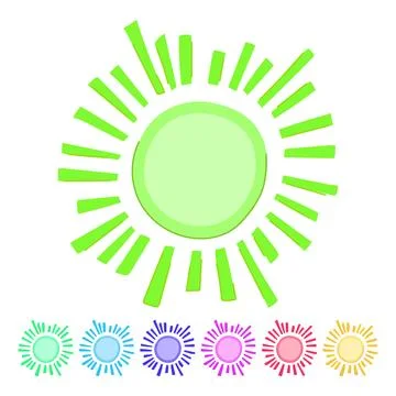 Yellow sun vector cartoon graphic Stock Illustration