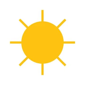 Yellow Sun Vector Graphic Icon Stock Illustration