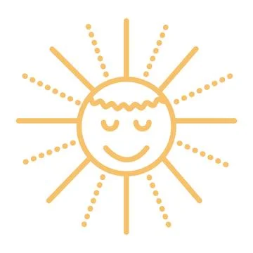 Yellow sun vector icon Illustrazione stock