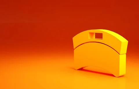Yellow Sun visor cap icon isolated on orange background. Sport equipment. Sports Stock Illustration