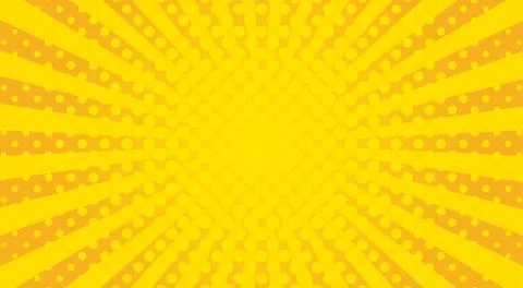 Yellow sunbeams halftone background. Vector illustration. Stock Illustration